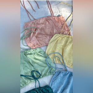 Honeydove Vintage Peach silk tie top size 1